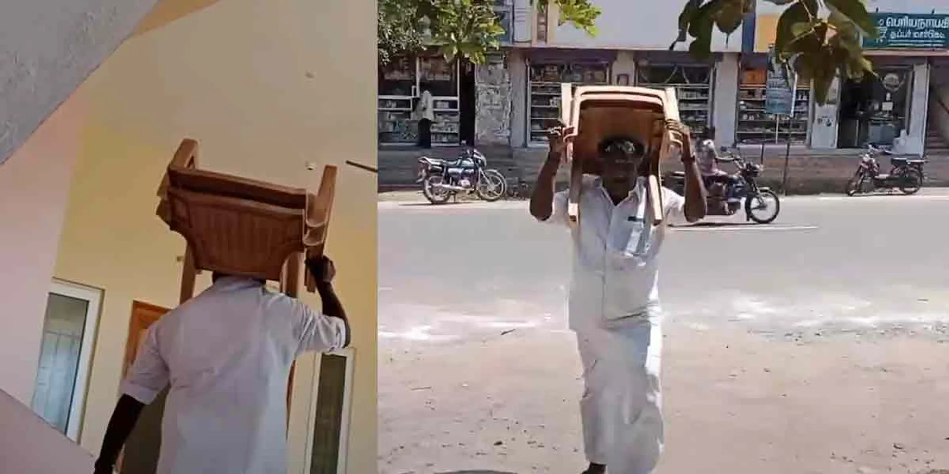 Husband of a female councilor who came home with a chair!