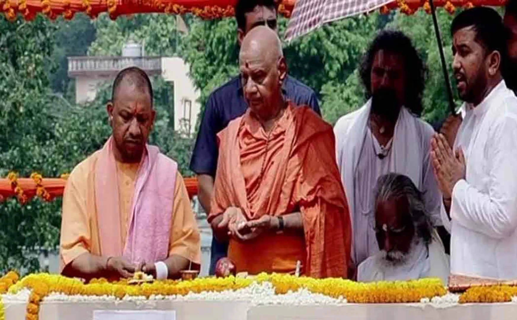 Chief Minister Adityanath lays foundation stone for Ayodhya Ram Temple sanctuary