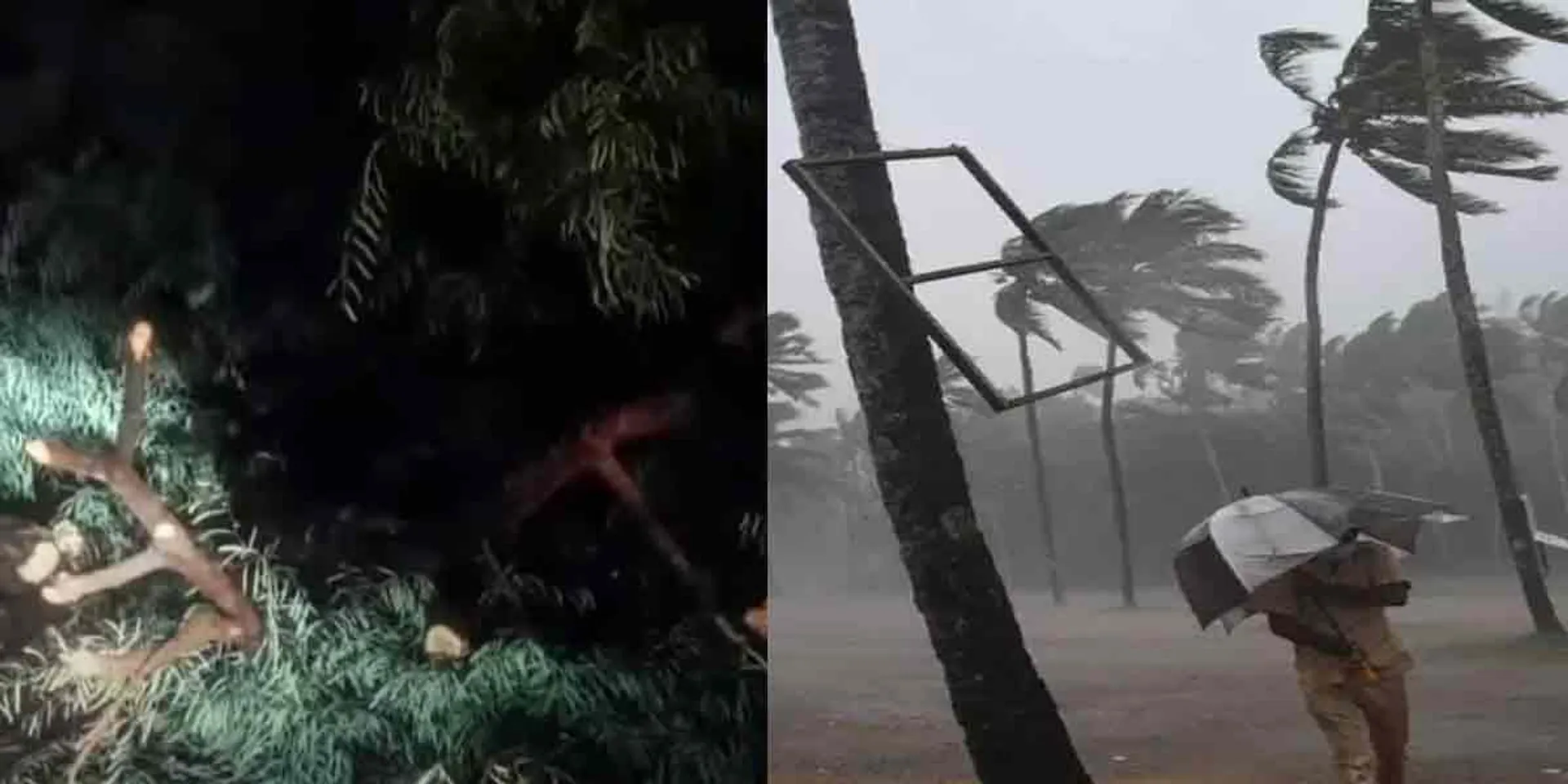 Rain with hurricane force winds in Ambur .. 
