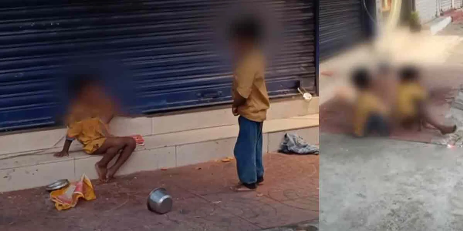  Parents tie baby in shop shutter ... viral video!