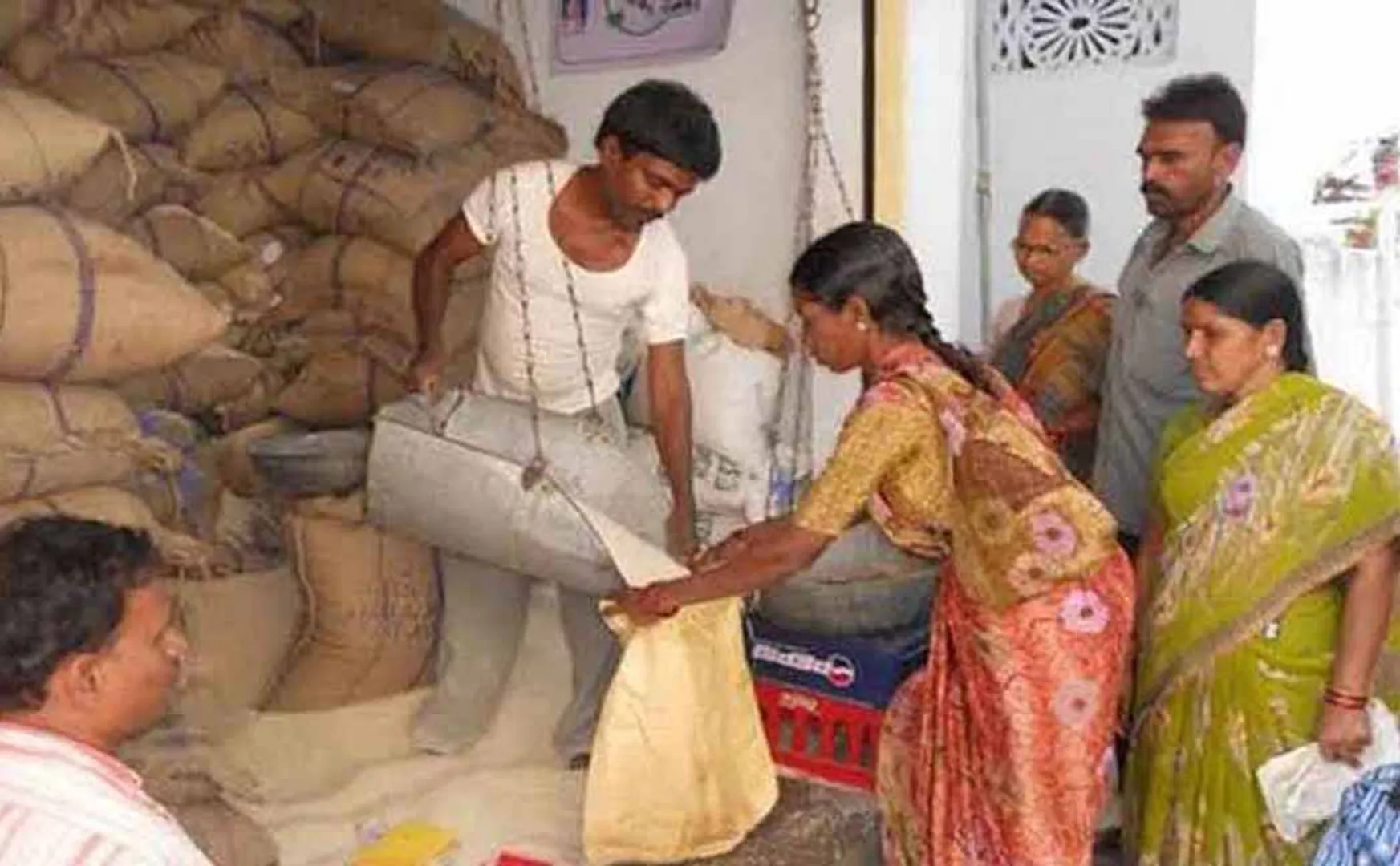 Ration shop workers on strike