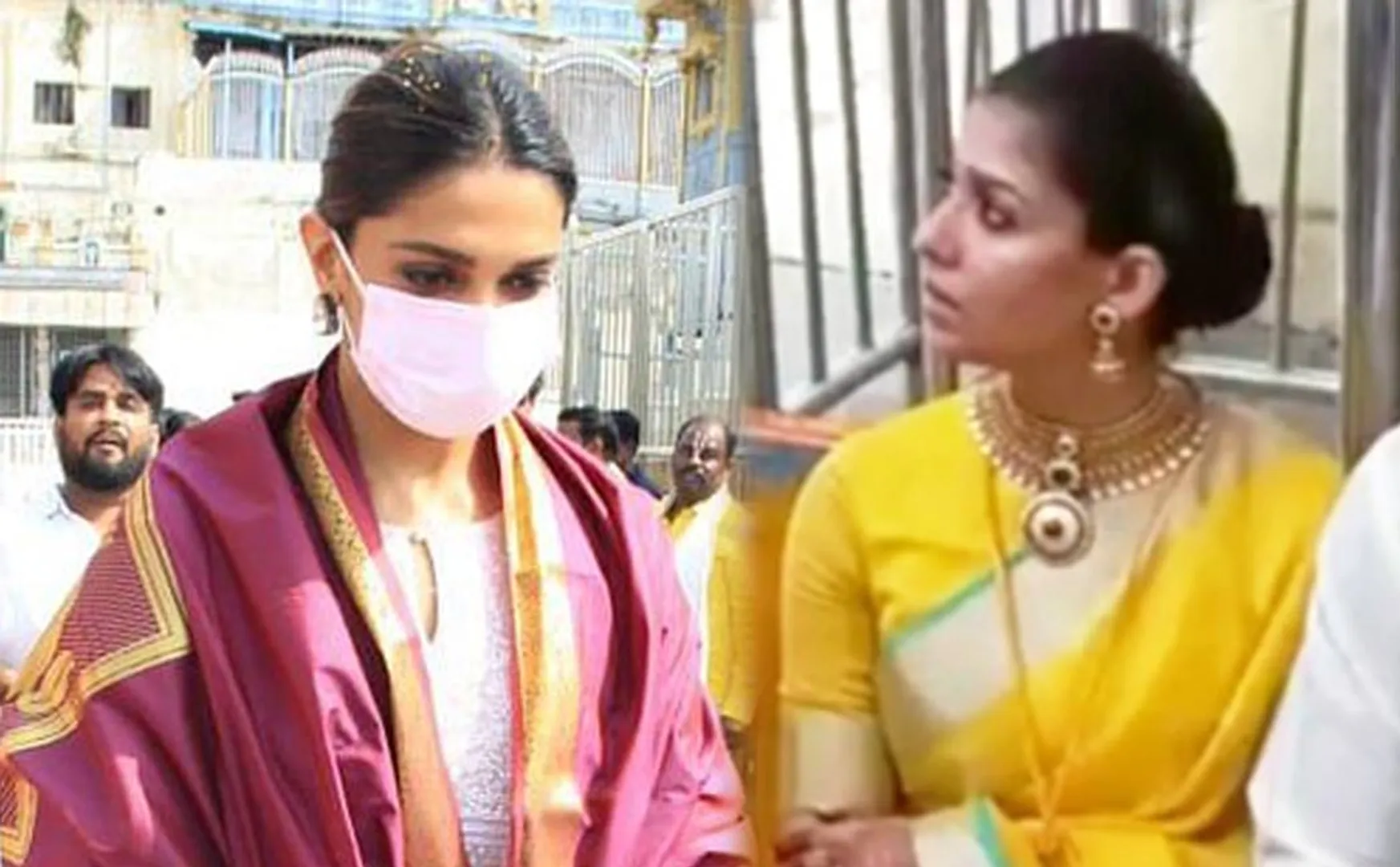 nayanthara, vignesh shivan and Deepika Padukone visits Tirupati temple 