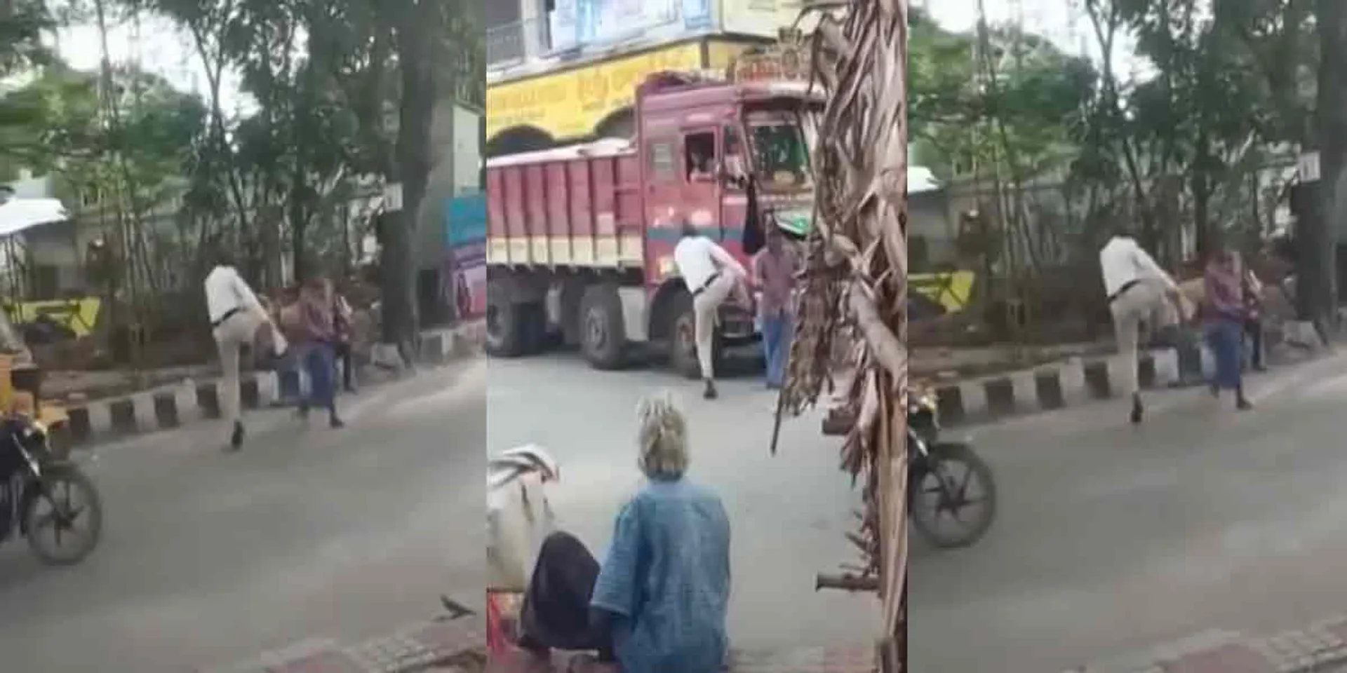  Traffic policeman kicking... viral video!