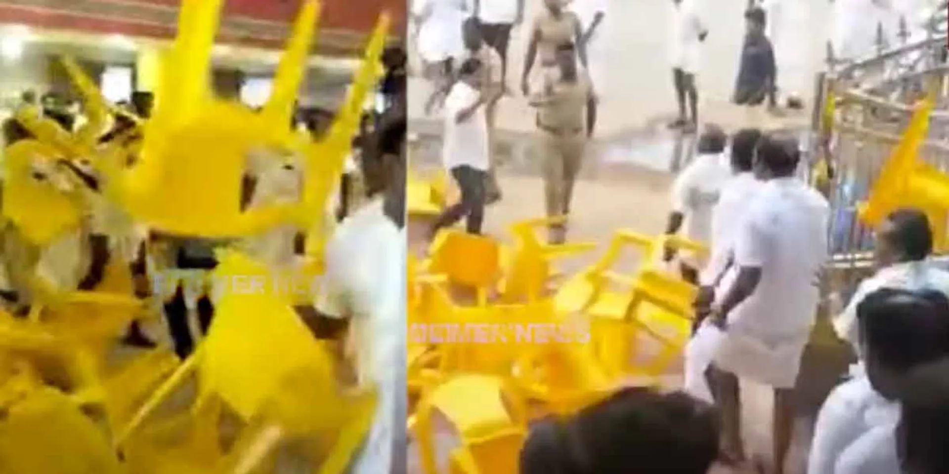OPS-EPS supporters attacked with chairs!
