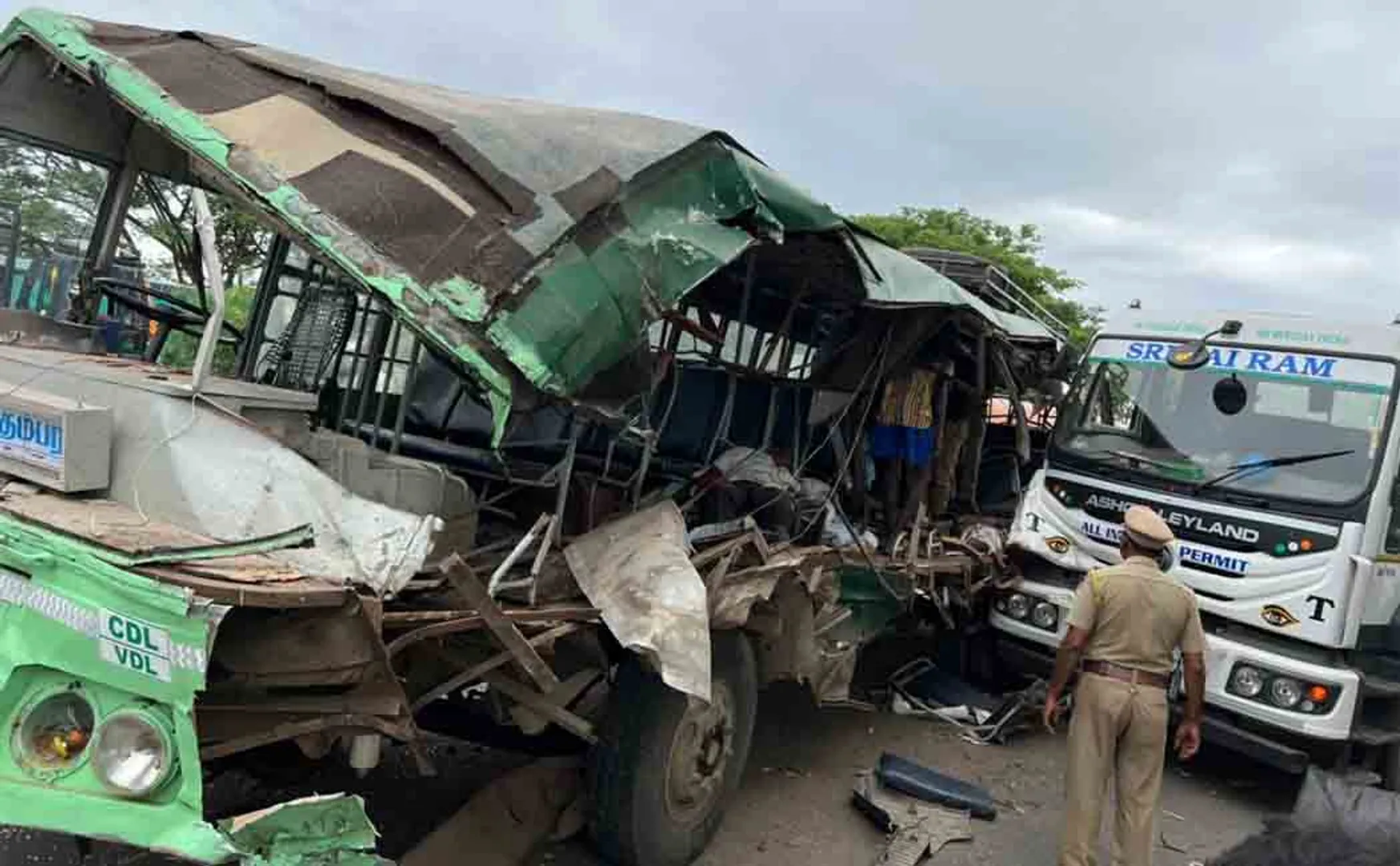 lorry and bus incident police investigation 