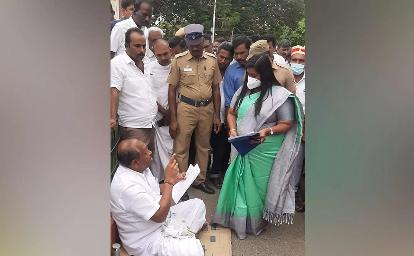 mp chinraj struggle namakkal  collector office