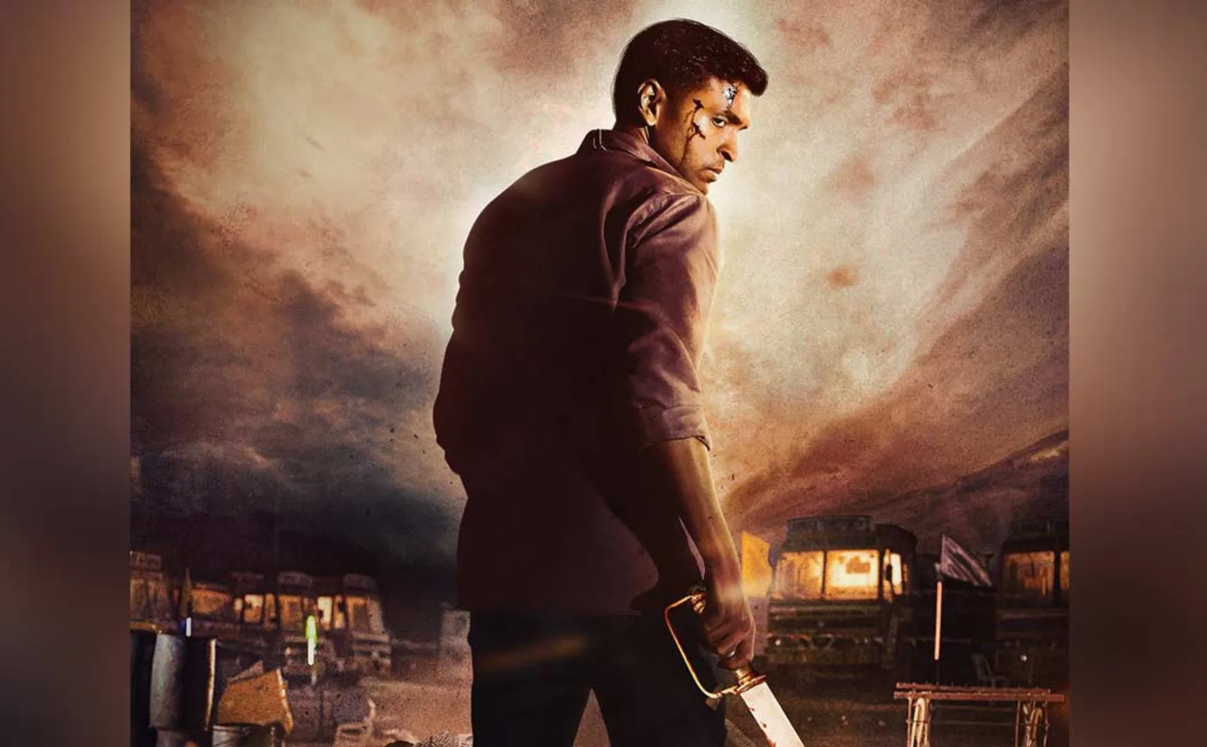 vikram prabhu new movie 'raid' first look poster released