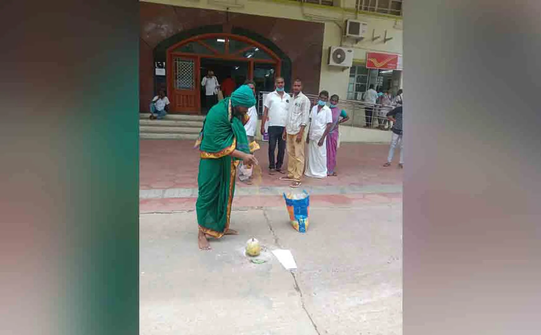 A person engaged in sudden worship collector's office!