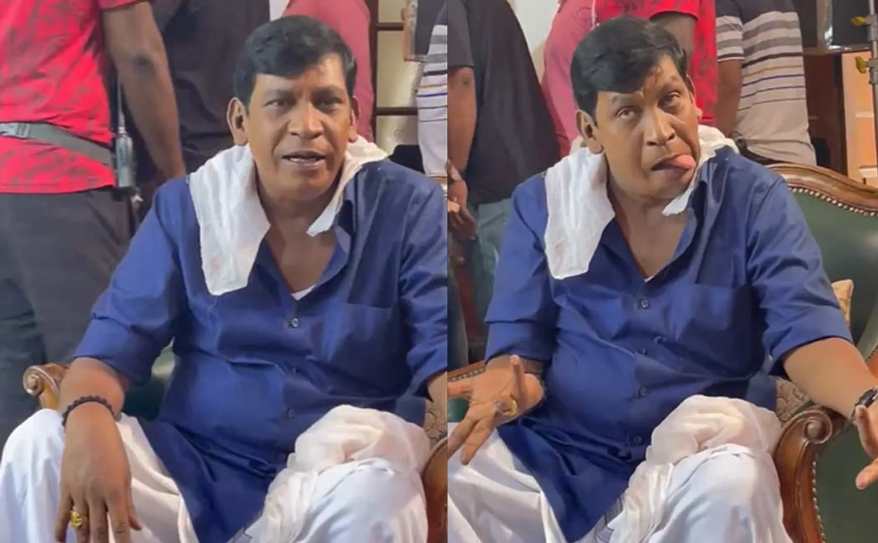 vadivelu making fun at 'chandramukhi 2' shooting spot