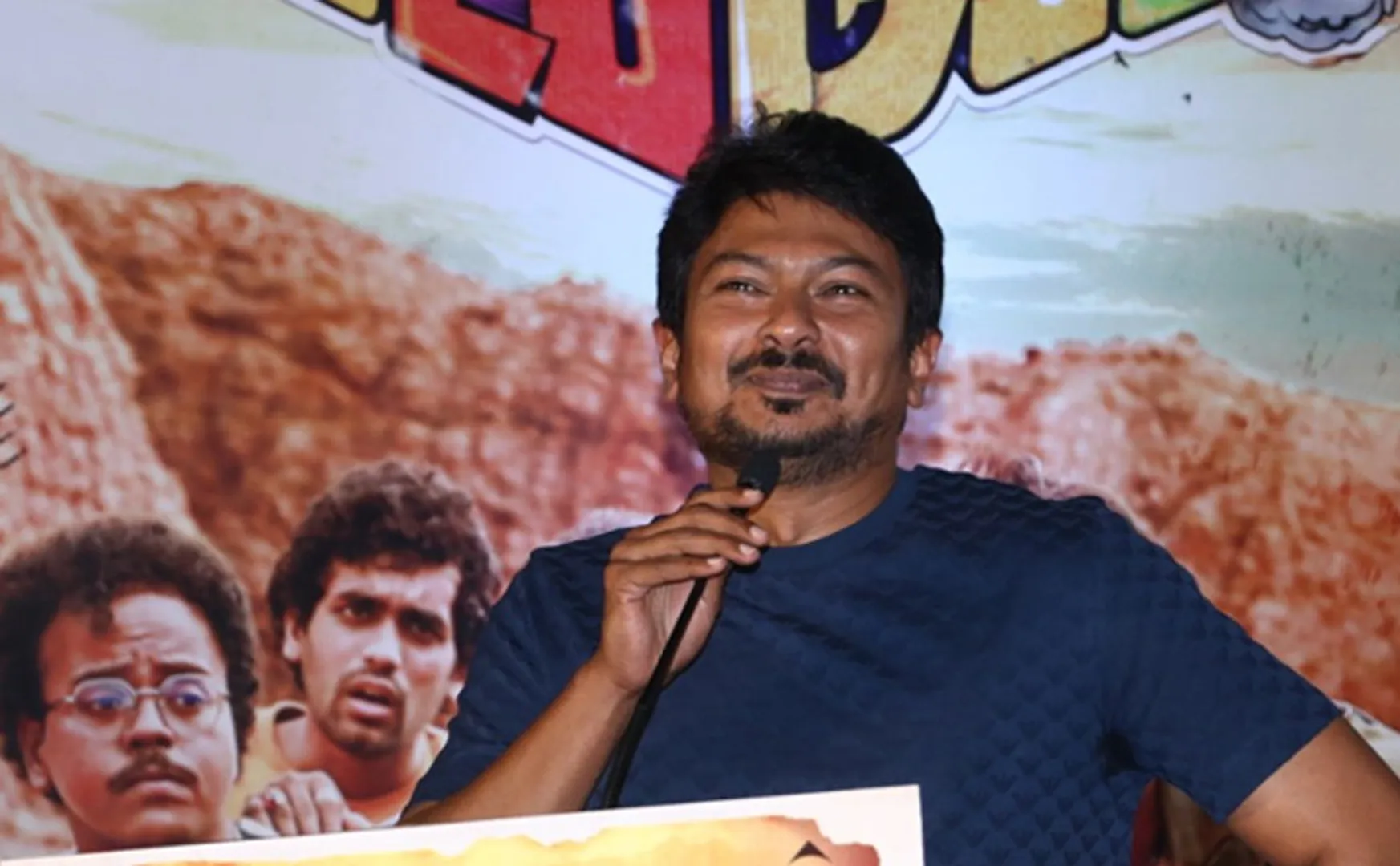 udhayanidhi stalin speech about santhanam in 'gulu gulu' movie press meet held at yesterday 