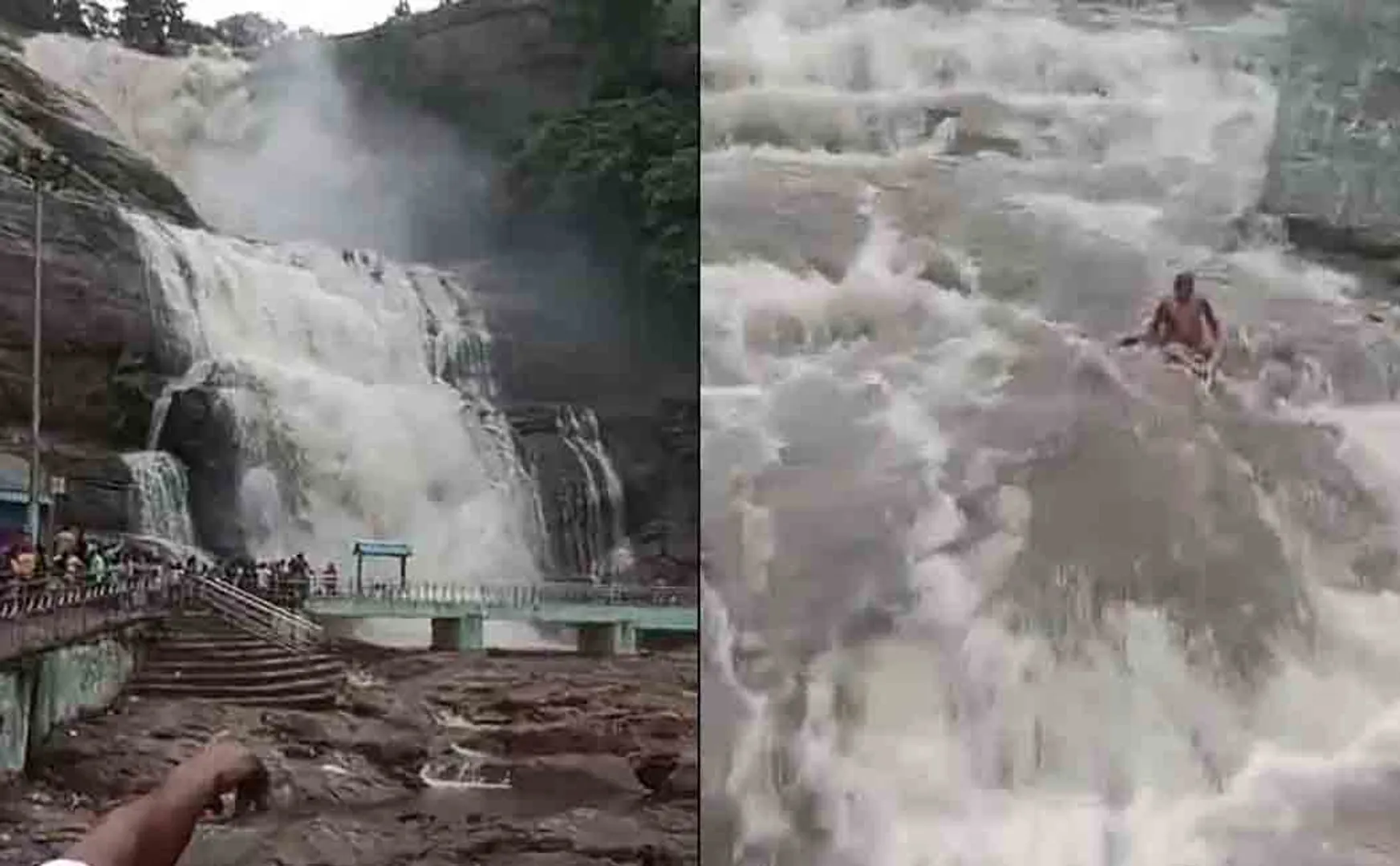 Sudden flood in kotralam Falls! 2 women passed away 