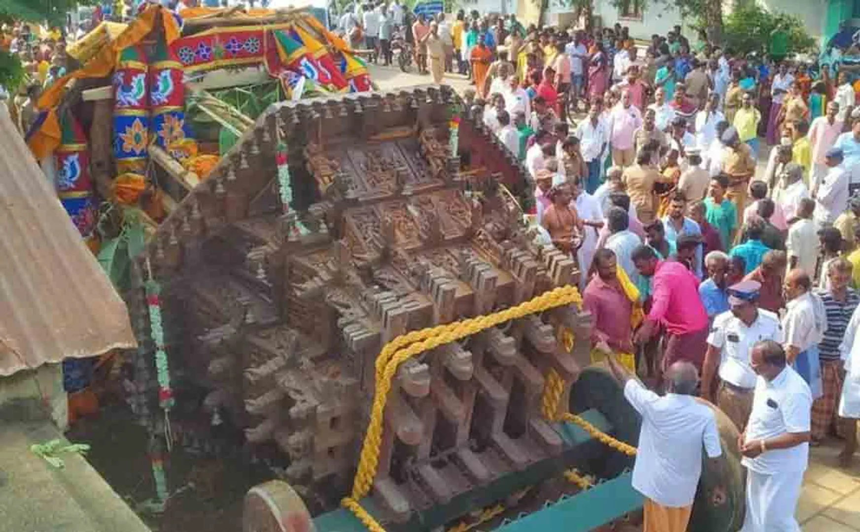 Temple Chariot overturned INCIDENT