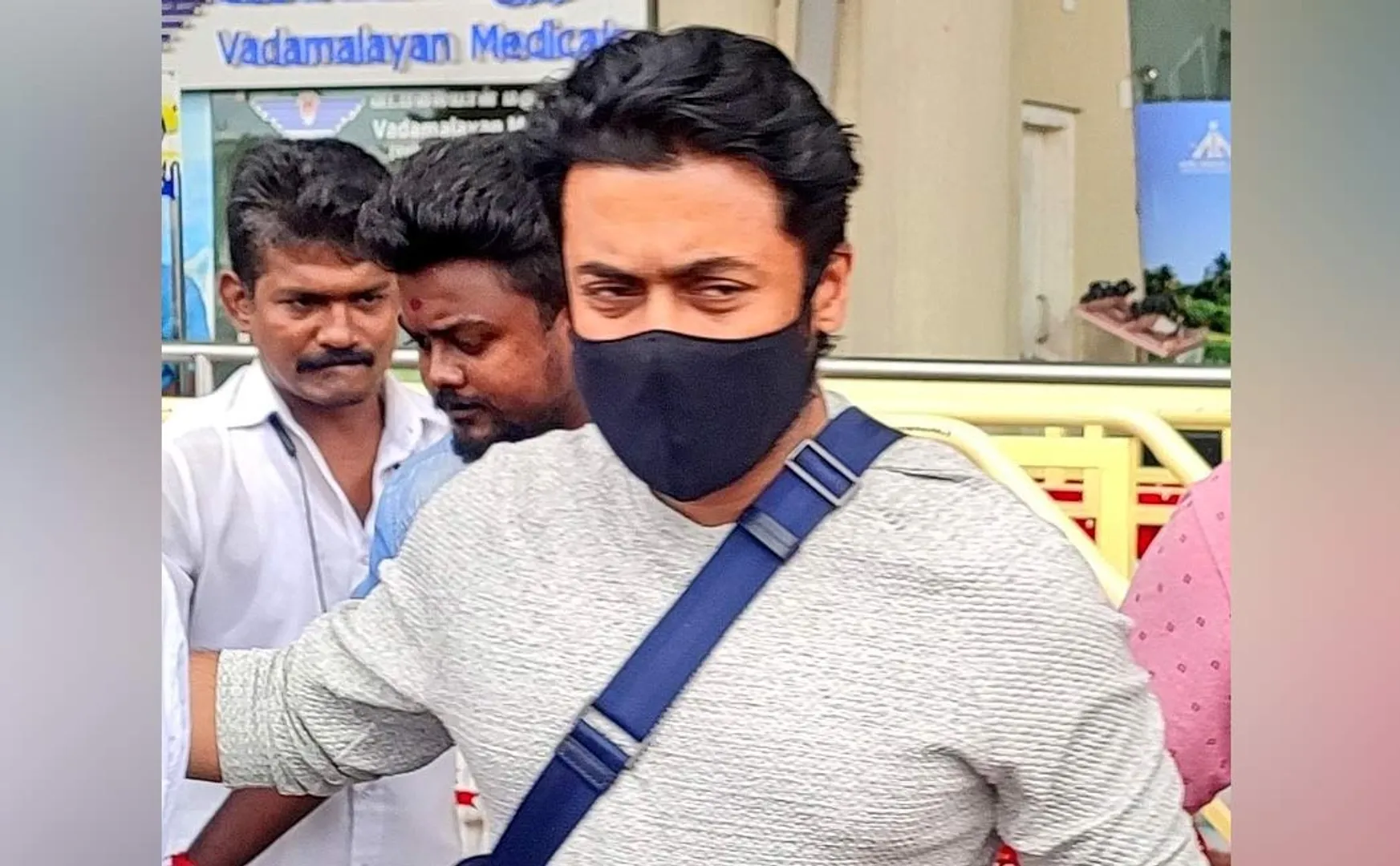 Suriya And Karthi At Spotted Madhurai Airport Viruman Audio Launch