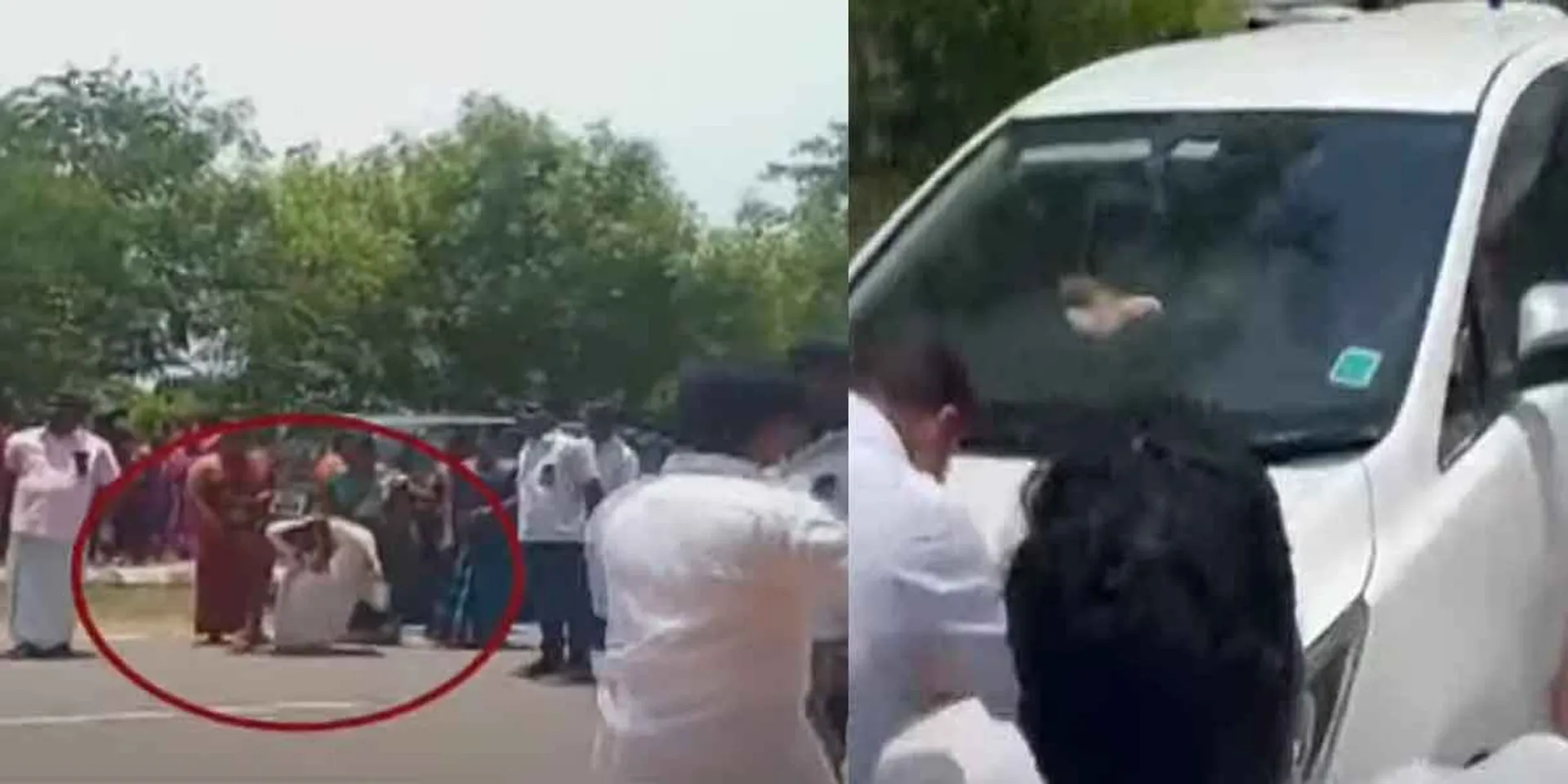 Shoes thrown at Minister car... 3 more women arrested!