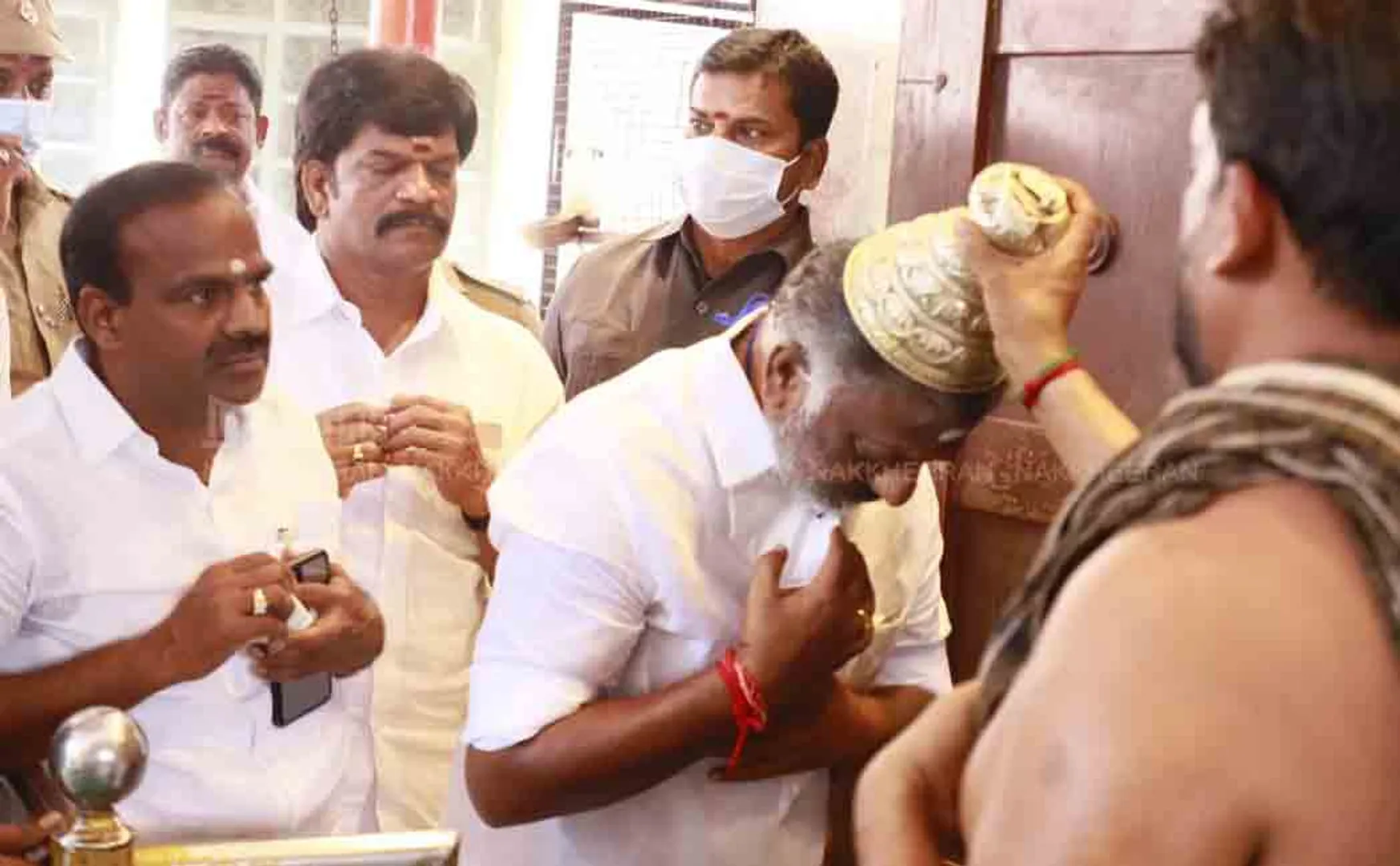 OPS who had darshan at the natural Ganesha temple 