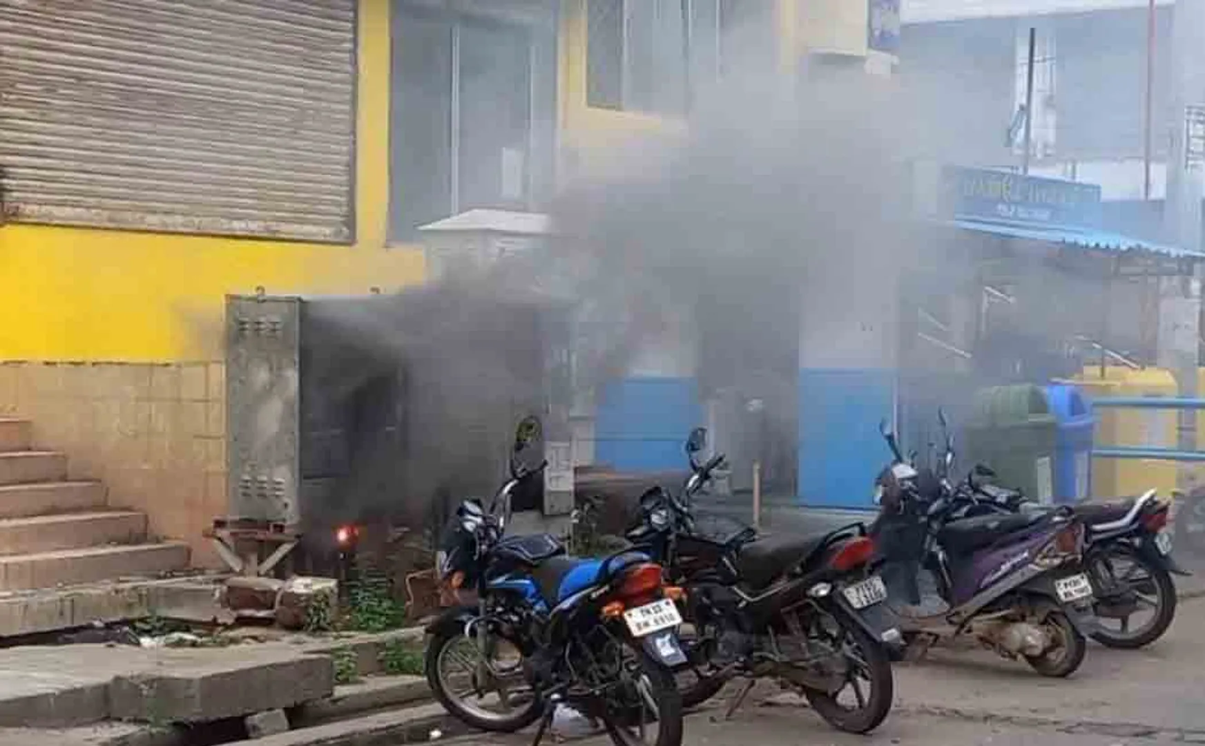Fire accident in electricity box 