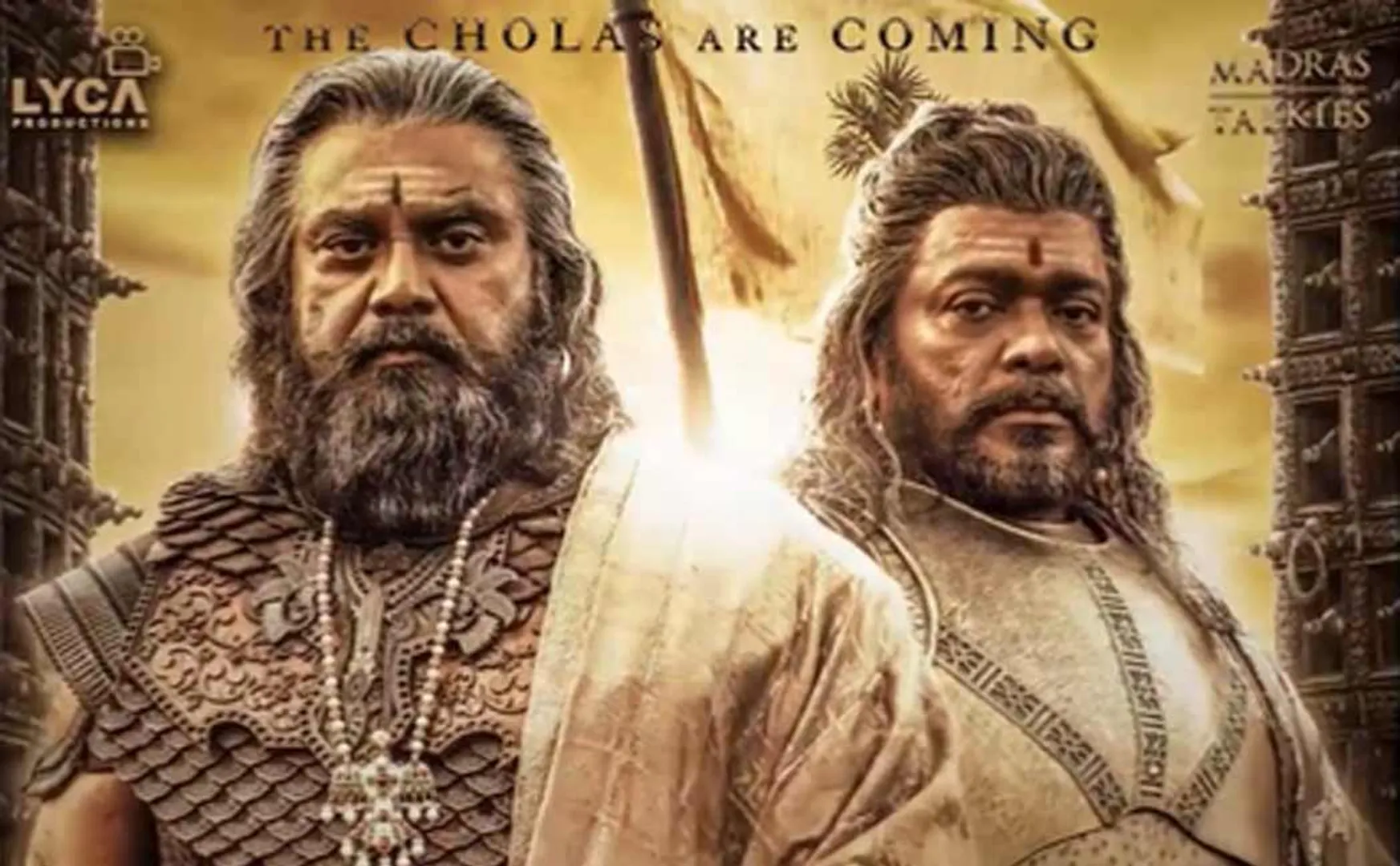 ponniyin selvan team released the first look poster of sarathkumar, parthiban 