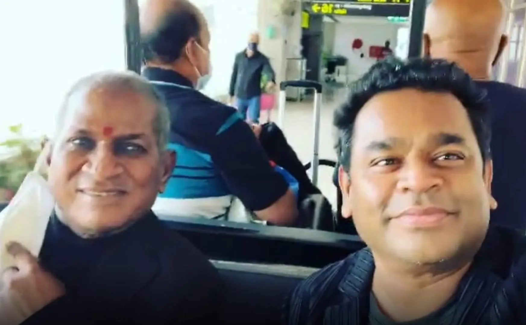 ar rahman ilaiyaraaja at airport 