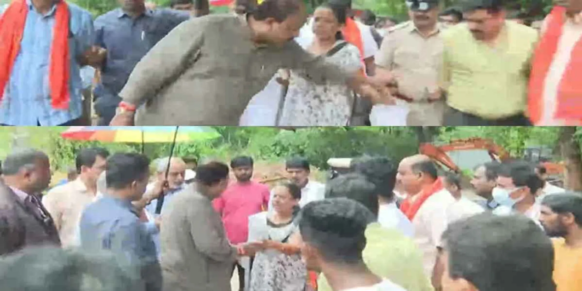 BJP MLA who tried to attack the woman who came to give a petition!