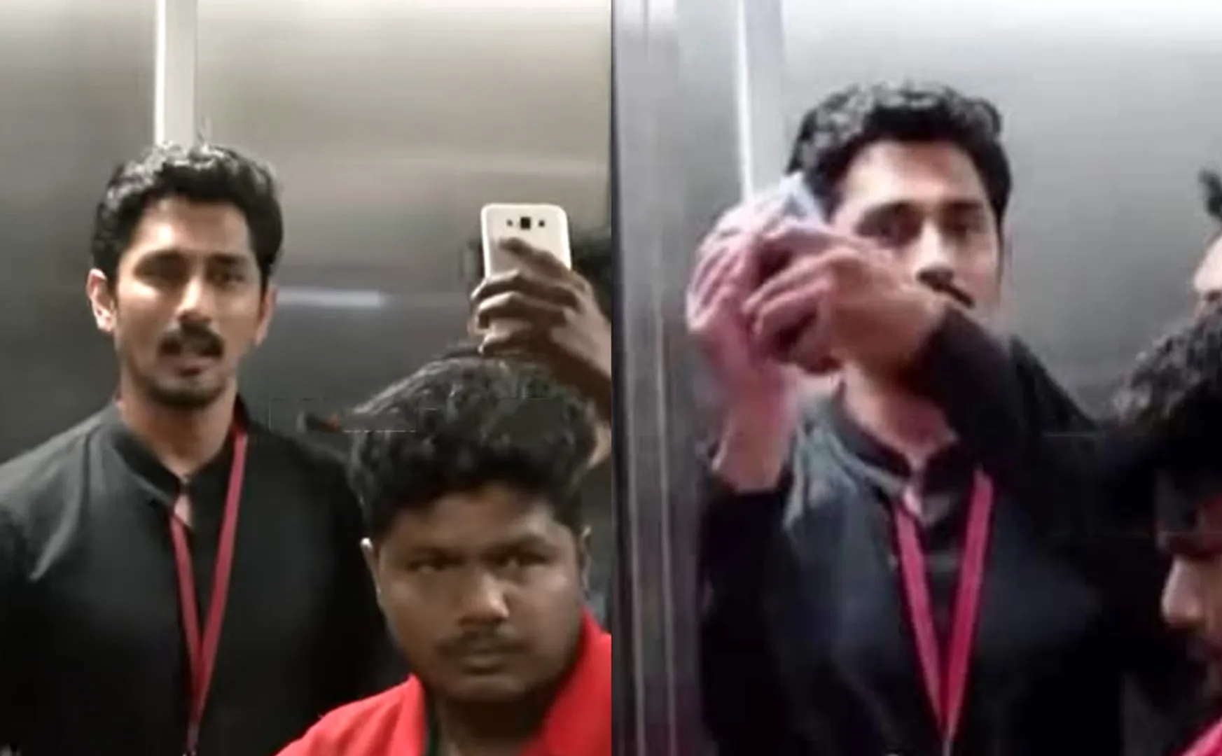 Siddharth grabbed the cell phone of fan who take selfie