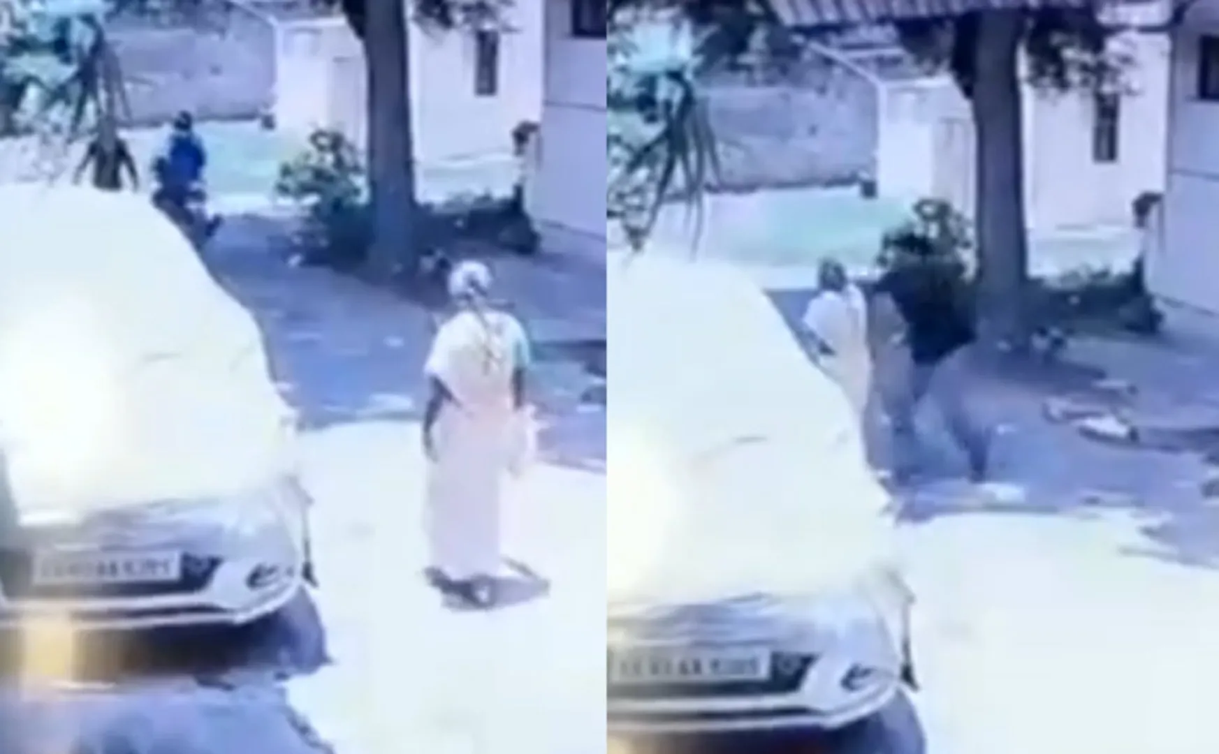 two man snatched chain from old lady karur