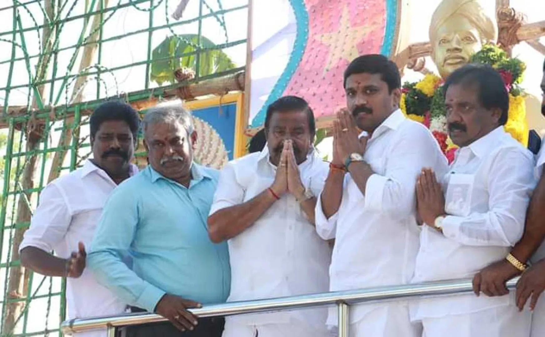 Minister KN Nehru garlanded VU Chidambaram birthday