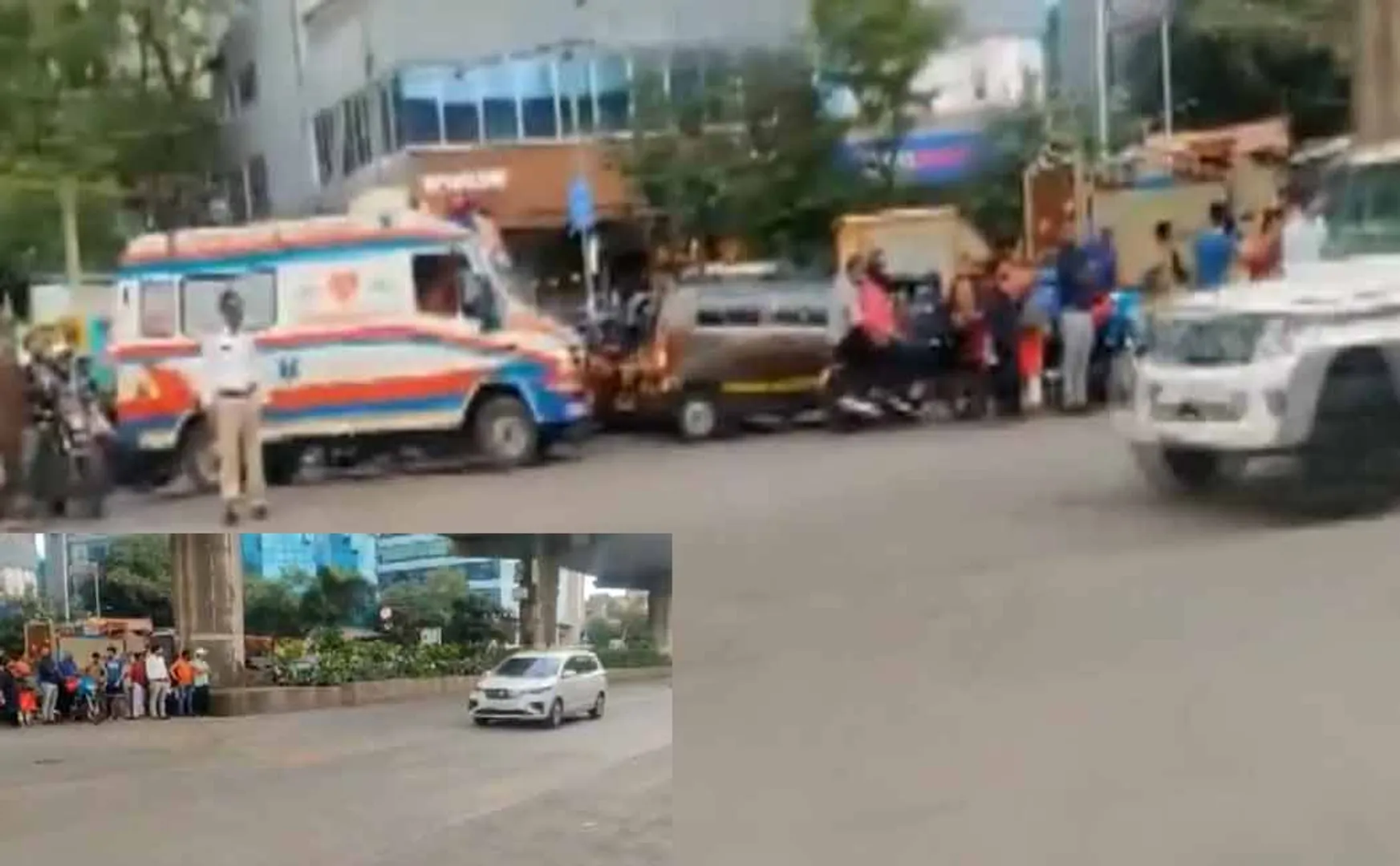 Ambulance stopped for Minister Amitsa to pass