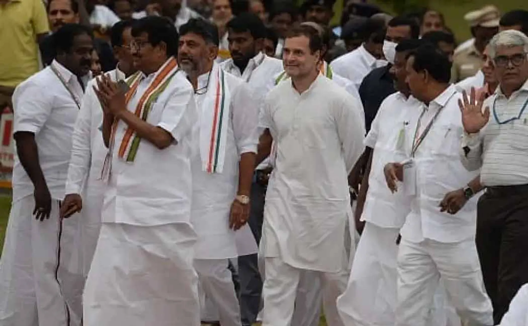 Former Congress president Rahul Gandhi's walk on the third day
