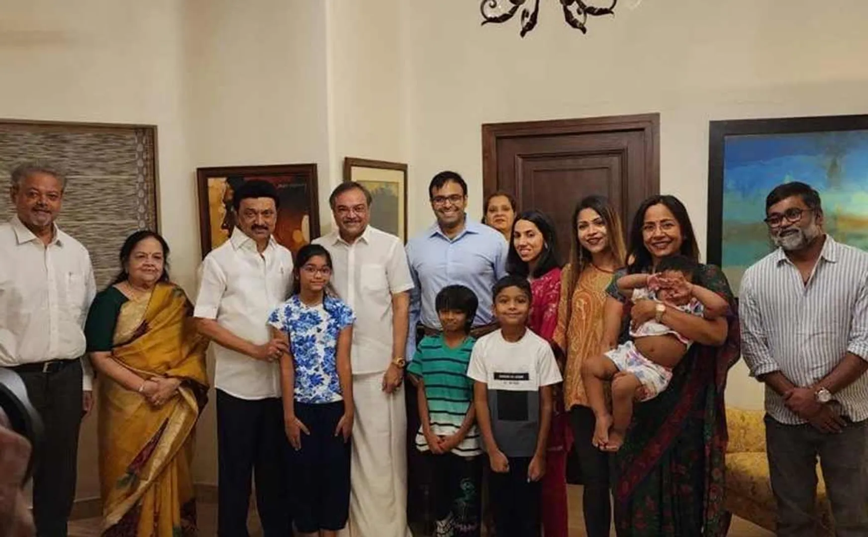 CM stalin meets director selvarghavan and his family members 