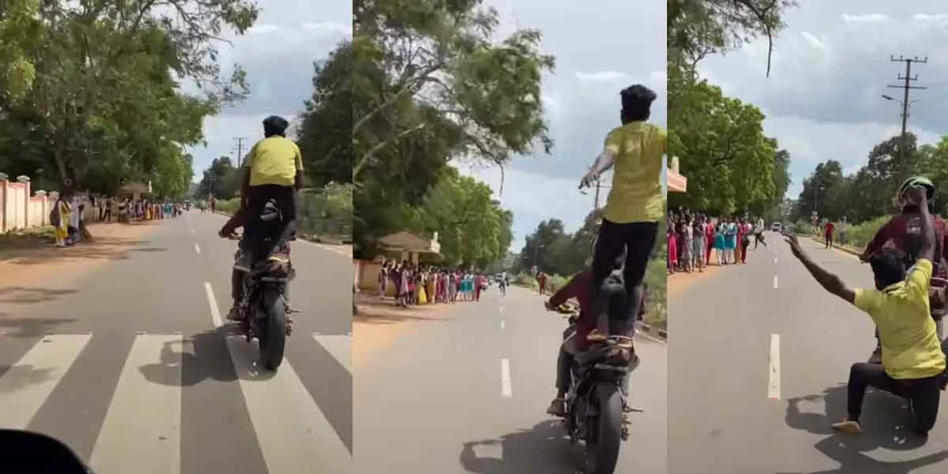  A young man fell on the road trying to show off... Police case