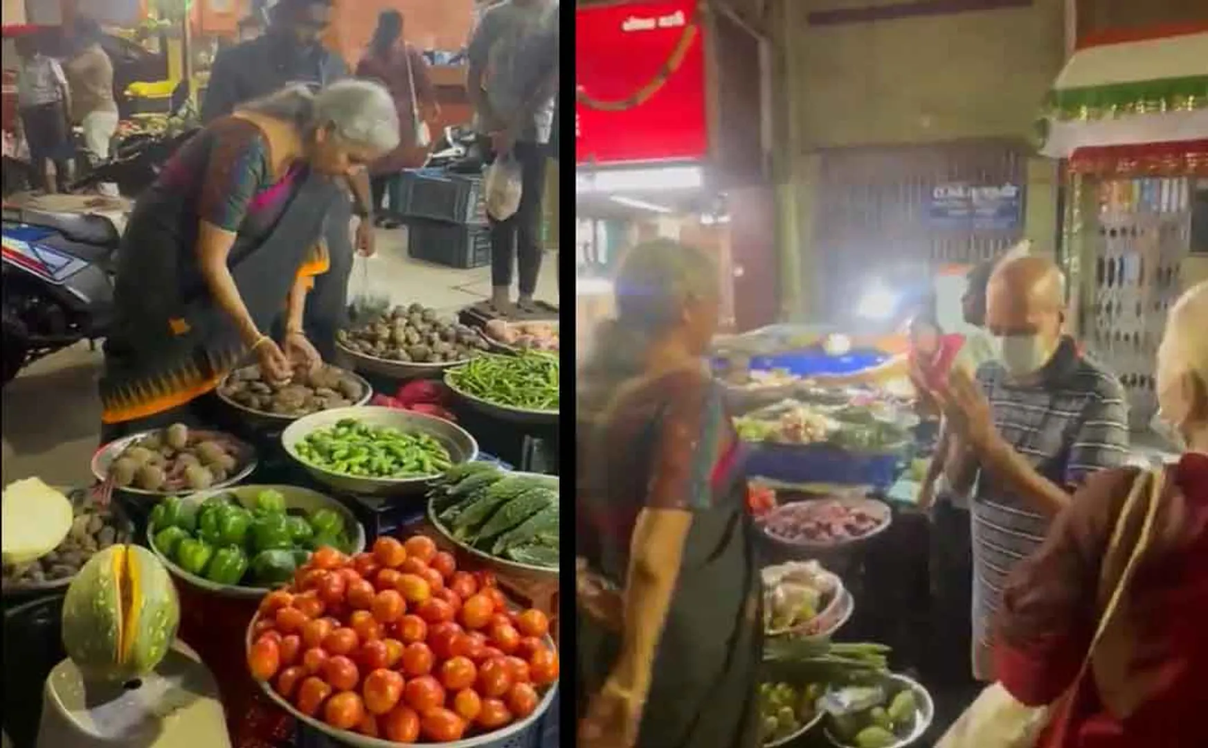 Union Finance Minister went to Mylapore market and bought vegetables!