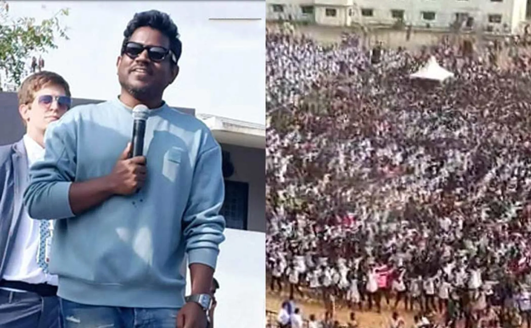 yuvan shankar raja event in coimbatore college function 6 people injured including police 