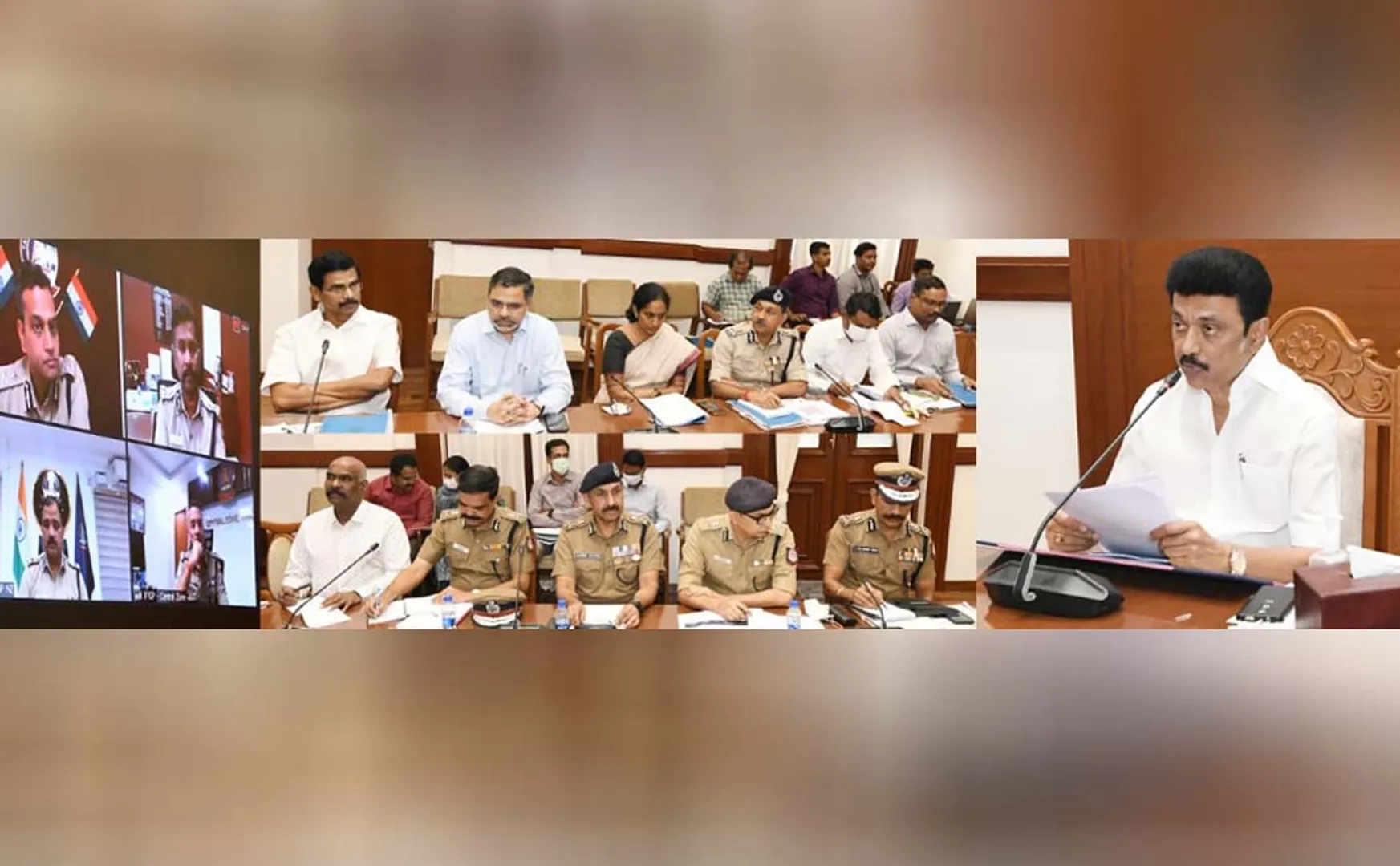 tamilnadu chief minister mkstalin discussion with officers and police 