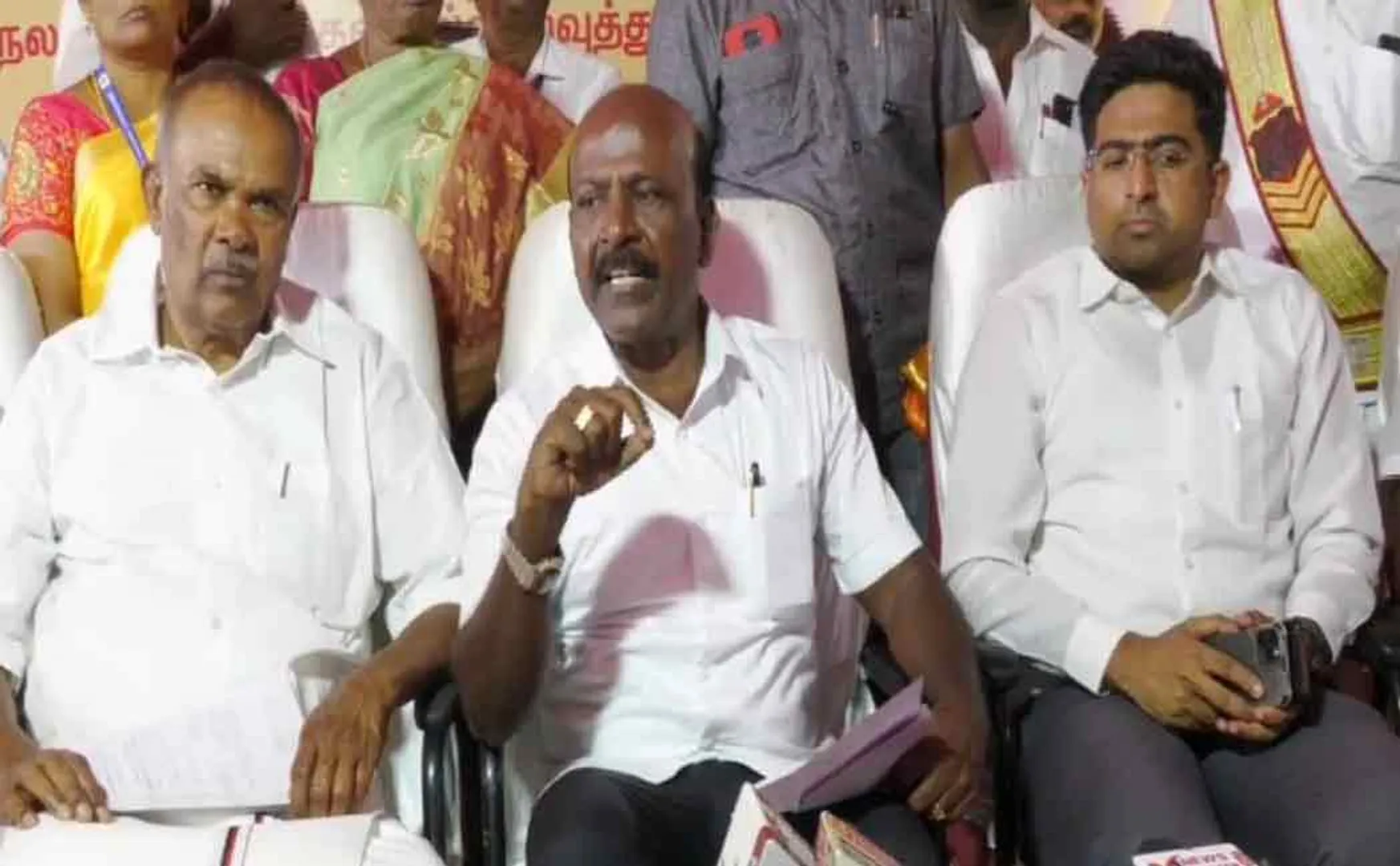 "Let's face the monsoon together with the three departments" said Minister M. Subramanian