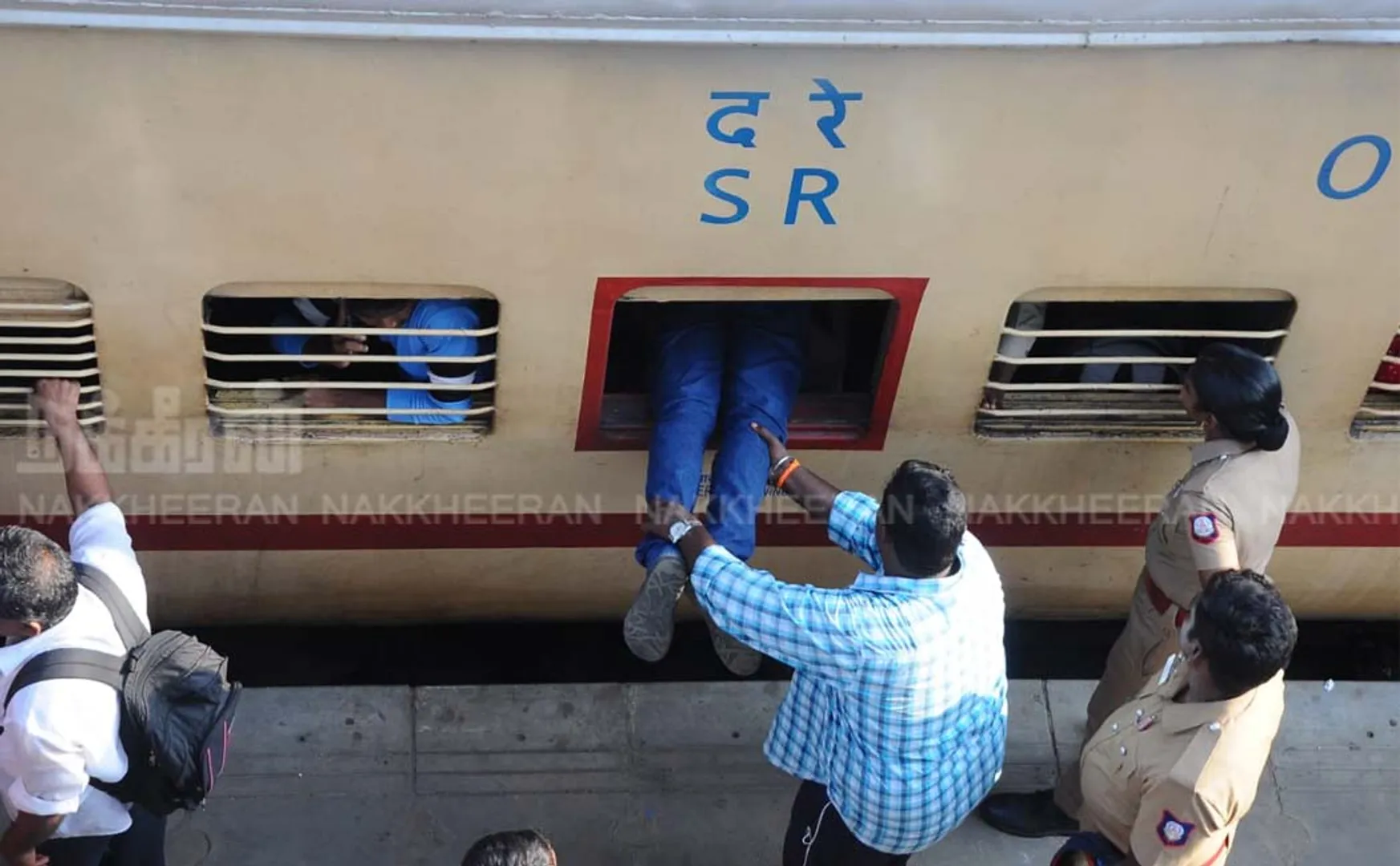 People gather bus and railway station  home for Diwali photos 