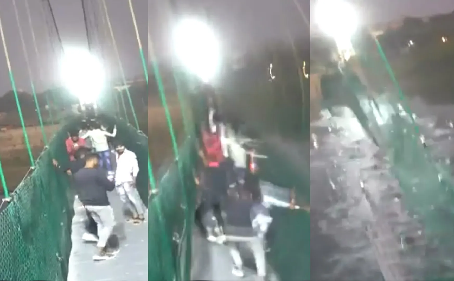 Morbi Cable Bridge Collapse cctv  FOOTAGE