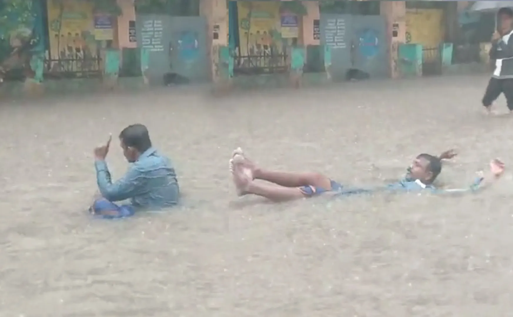 young man was found lying in the rain intoxicated video goes viral