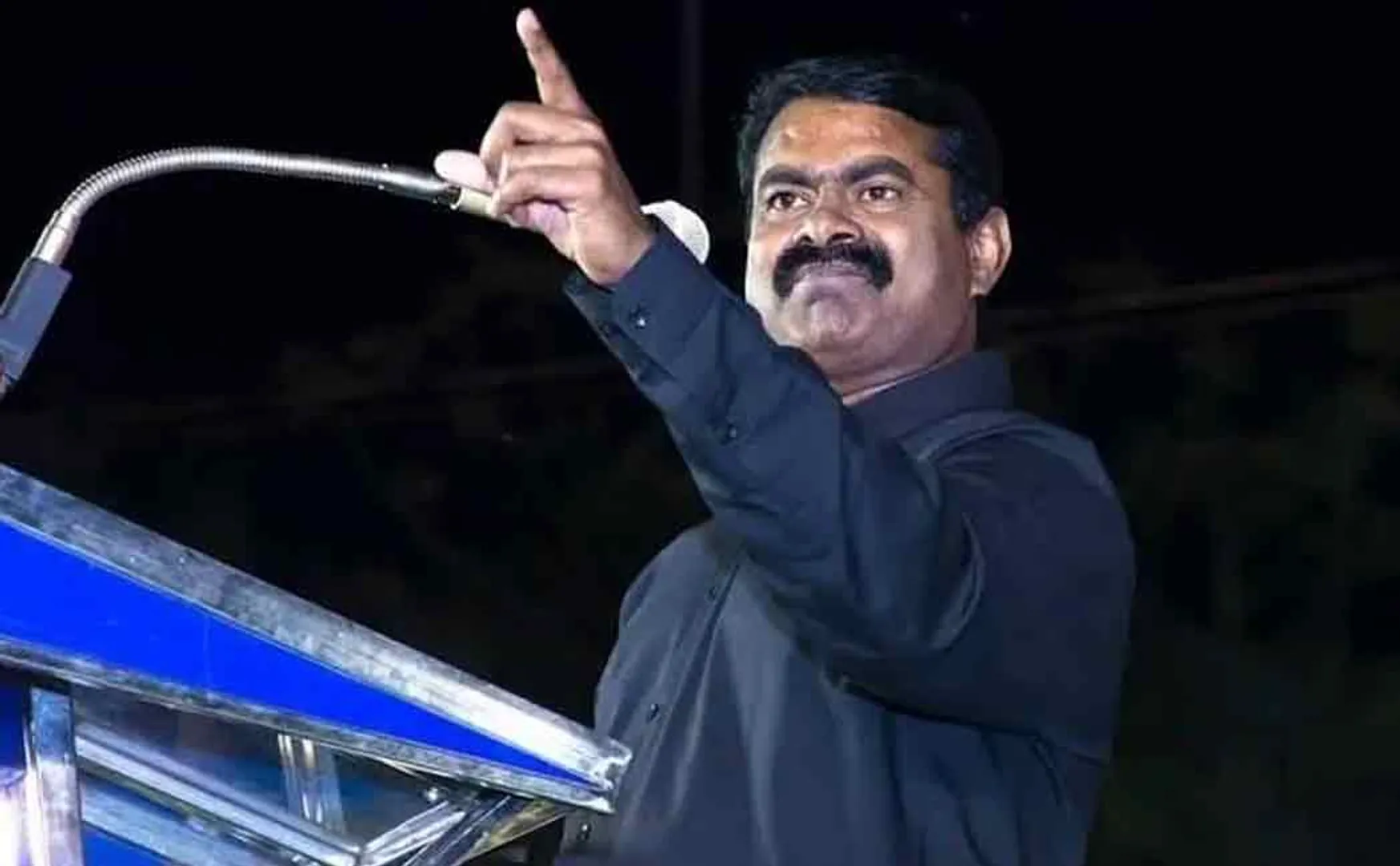  Seeman at the "no need hindi" rally; naam thamilar party