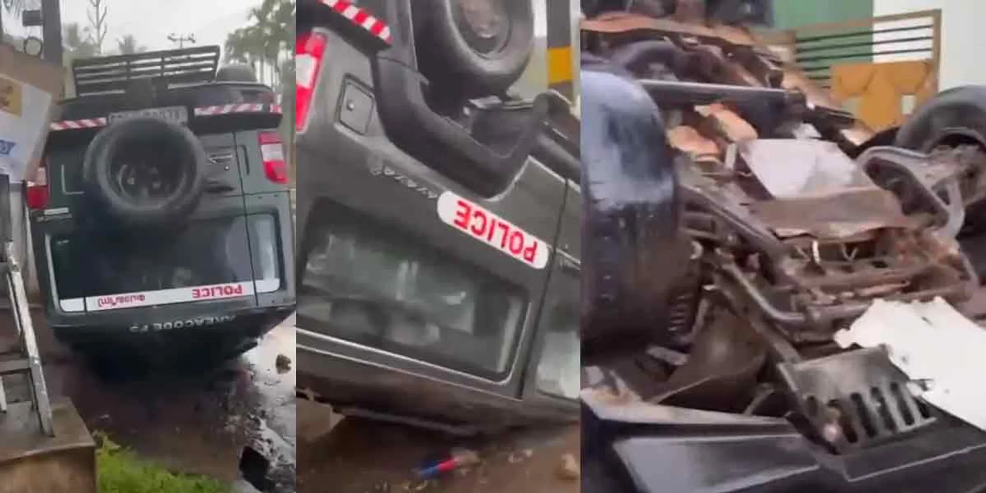  The jeep lost control and overturned