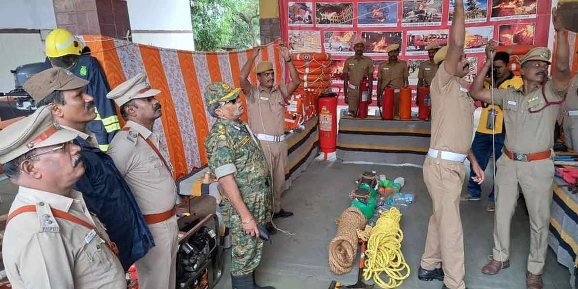 Fire and Rescue Department DGP inspection at Chidambaram