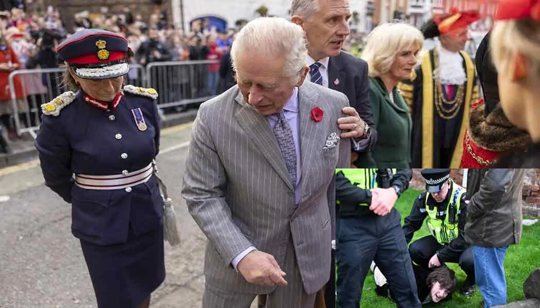 Throwing eggs at King Charles of England