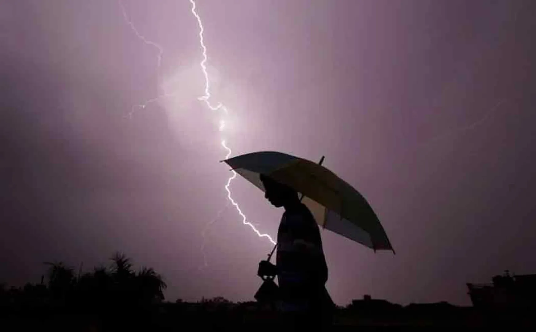 A woman who went to see the farmland in heavy rain; Death by lightning