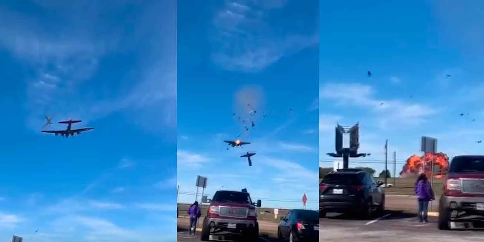 Planes crash head-on - shocking video footage