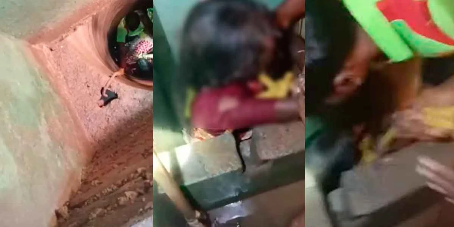 Rescue of an old woman who fell into a 25 feet deep casing well