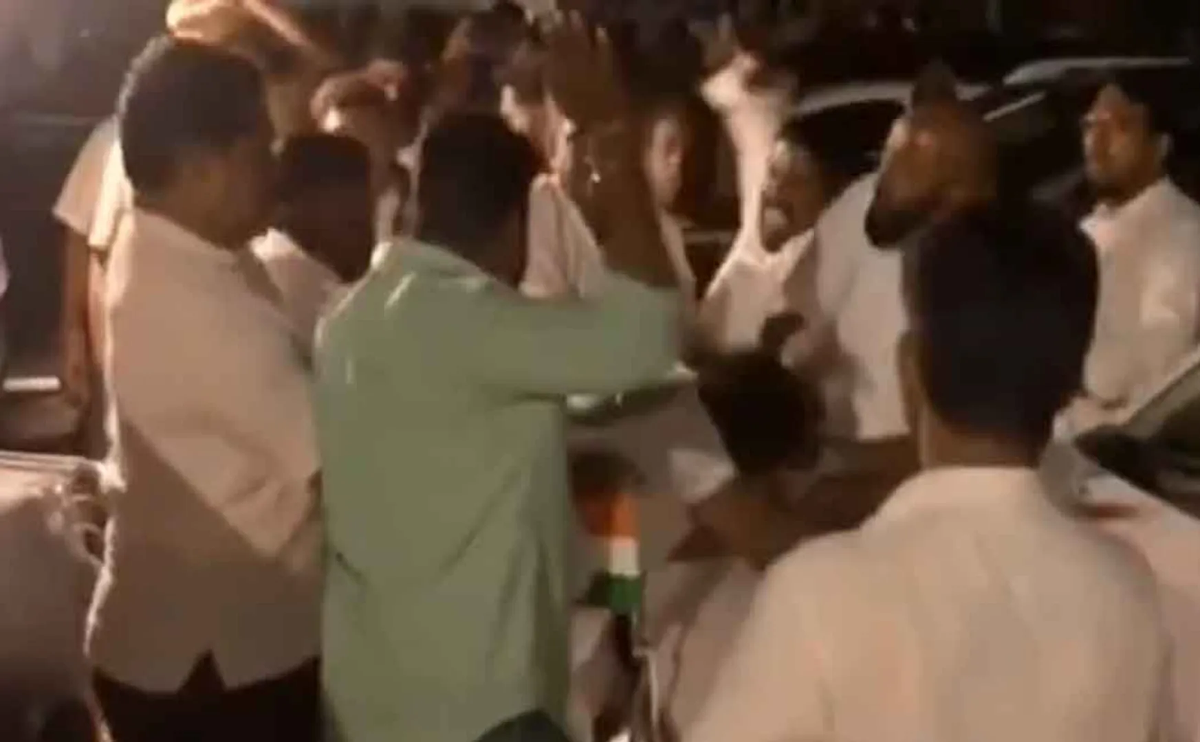 Pushing and shoving among Congressmen; Three had bleeding