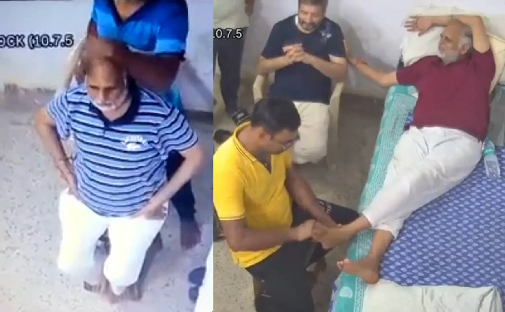 CCTV footage Minister Satyendra Jain being given luxury facilities Tihar Jail 