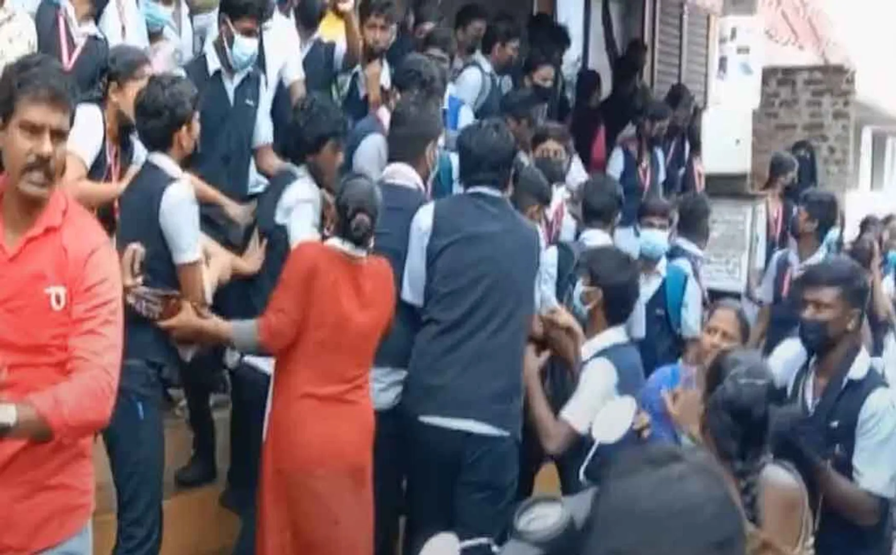 harassment of student in private school; Parents protest to arrest the teacher