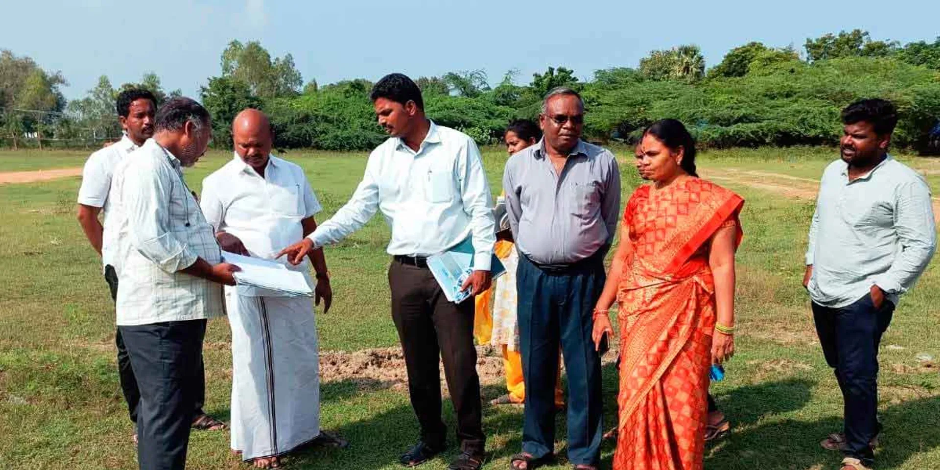 Selection of a place to build a house for people who lost their houses due to encroachment