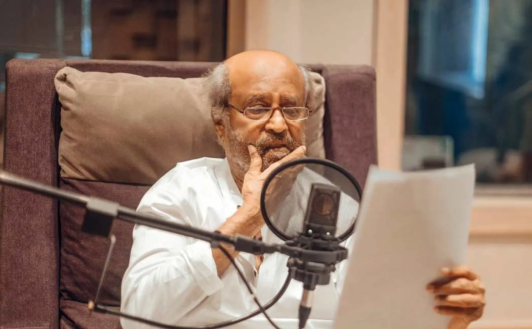 rajinikantha finishing his dubbing for baba re release