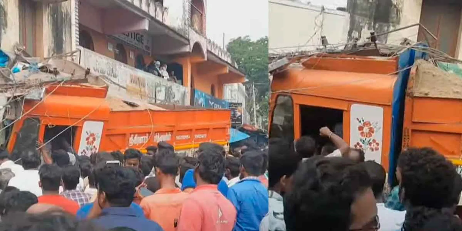 A sand truck entered the shop; 6 people were injured